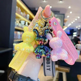 Colorful Rabbit Bunny Keychain Acrylic Doll Pendant Car Bag Key Chain Ring