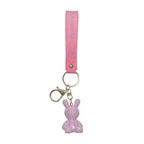 Colorful Rabbit Bunny Keychain Acrylic Doll Pendant Car Bag Key Chain Ring