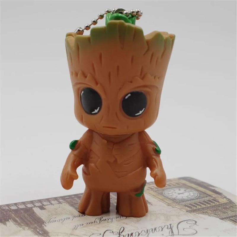 GOTG 2 Treeman Keychain Cartoon Groot Doll Keyring Bag Jewelry Pendant