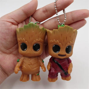 GOTG 2 Treeman Keychain Cartoon Groot Doll Keyring Bag Jewelry Pendant