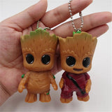 GOTG 2 Treeman Keychain Cartoon Groot Doll Keyring Bag Jewelry Pendant