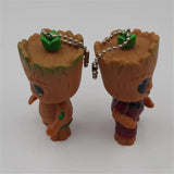 GOTG 2 Treeman Keychain Cartoon Groot Doll Keyring Bag Jewelry Pendant