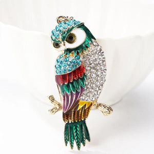 Cartoon Owl Metal Keychain Bag Pendant