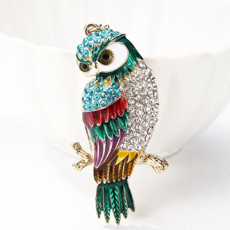 Cartoon Owl Metal Keychain Bag Pendant