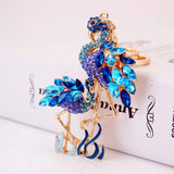 Cartoon Flamingo Keychain Metal Pendant Rhinestone Bag Pendant Jewelry