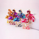 Cartoon Flamingo Keychain Metal Pendant Rhinestone Bag Pendant Jewelry
