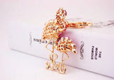 Cartoon Flamingo Keychain Metal Pendant Rhinestone Bag Pendant Jewelry