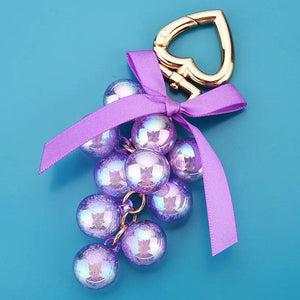 Colorful Grape Keychain Fruit Car Key Women Bag Accessories