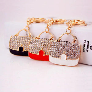Alloy Dripping Paint Handbag Keychain Car Decoration Bag Buckle