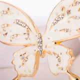 Enamel Butterfly Keychain Rhinestone Metal Animal Key Ring Porte Clef