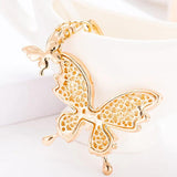 Enamel Butterfly Keychain Rhinestone Metal Animal Key Ring Porte Clef