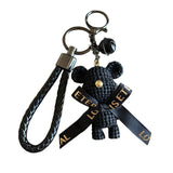 Cartoon Resin Wool Bear Keychain Couple Key Ring Bag Pendant Gift