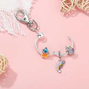 Rainbow Unicorn Charm Pendant Keychain Car Key Women Men Bag Accessories