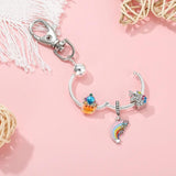 Rainbow Unicorn Charm Pendant Keychain Car Key Women Men Bag Accessories