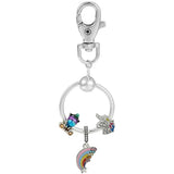 Rainbow Unicorn Charm Pendant Keychain Car Key Women Men Bag Accessories
