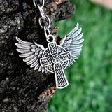 Celtics Knot Cross Wing Keychain