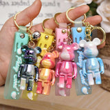 Colorful Bear Keychain Acrylic Charm Couples Women Men Keyring Jewelry