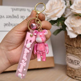 Colorful Bear Keychain Acrylic Charm Couples Women Men Keyring Jewelry