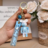 Colorful Bear Keychain Acrylic Charm Couples Women Men Keyring Jewelry