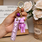 Colorful Bear Keychain Acrylic Charm Couples Women Men Keyring Jewelry