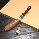 Chinese Dzi Bead Keychain Pendant Retro Bag Hanging Car Keychain