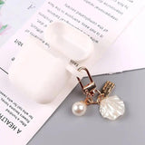 4Pcs Love Letter Shell Conch Pearl Keychain Girls Bag Charm Car Keyring