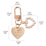 4Pcs Love Letter Shell Conch Pearl Keychain Girls Bag Charm Car Keyring