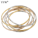 7pcs Stainless Steel Bangle Roman Style Lover Charm Bracelet