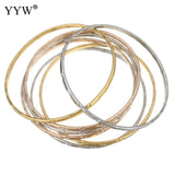 7pcs Stainless Steel Bangle Roman Style Lover Charm Bracelet
