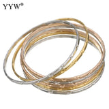 7pcs Stainless Steel Bangle Roman Style Lover Charm Bracelet