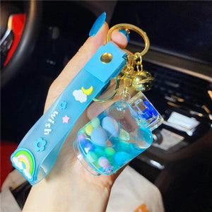 Oil Candy Bean Gas Tank Keychain Liquid Pendant
