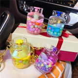 Oil Candy Bean Gas Tank Keychain Liquid Pendant