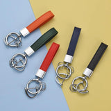 Hand-woven Leather Rope Keychain Pendant Car Chain Ring