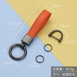 Hand-woven Leather Rope Keychain Pendant Car Chain Ring