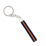 Spain Flag Keychain Elastic with Blue Background