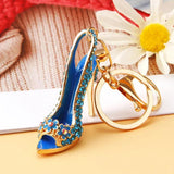 Rhinestone Flower Keychain High-Heeled Shoes