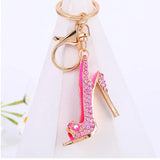 Rhinestone Flower Keychain High-Heeled Shoes