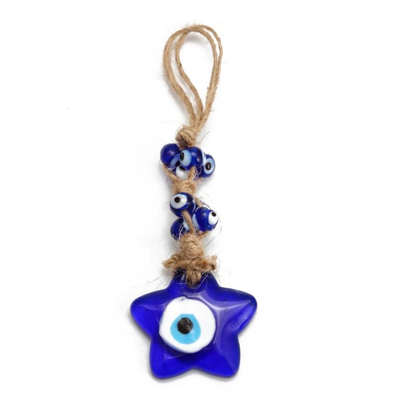 Glass Heart Star Shape Keychain Evil Eye Bead Key Chain Car keyring