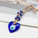 Glass Heart Star Shape Keychain Evil Eye Bead Key Chain Car keyring