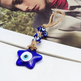 Glass Heart Star Shape Keychain Evil Eye Bead Key Chain Car keyring