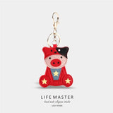 Pink Pig Pu Leather Defense Keychain Belt For Woman Gift