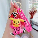 Anime Tide Pikachu Silicone Keychain Women's Schoolbag Pendant