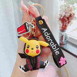 Anime Tide Pikachu Silicone Keychain Women's Schoolbag Pendant