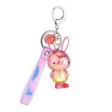 Colorful Bunny Keychain Rabbit Crystal Acrylic Doll Pendant Car Key Chain Ring