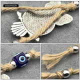 Hemp Rope Owl Evil Eye Keychain Lucky Eye Bag Car Key Pendant Gift