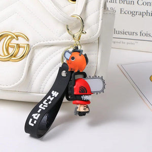 Chainsaw Man Pochita Denji Cosplay PVC Doll Bag Pendant Car Key Chain Keyring