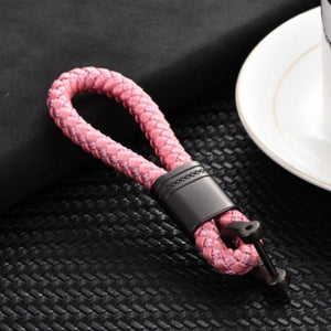 Hand Woven Leather Rope Key Chain Horseshoe Buckle Car Keychains