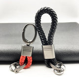 Hand Woven Leather Rope Key Chain Horseshoe Buckle Car Keychains
