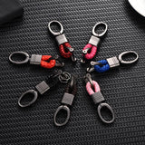 Hand Woven Leather Rope Key Chain Horseshoe Buckle Car Keychains