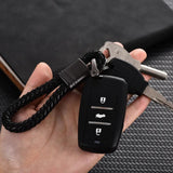 Hand Woven Leather Rope Key Chain Horseshoe Buckle Car Keychains